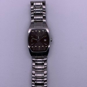 Mens Stainless Steel DKNY Watch With Brown Dial